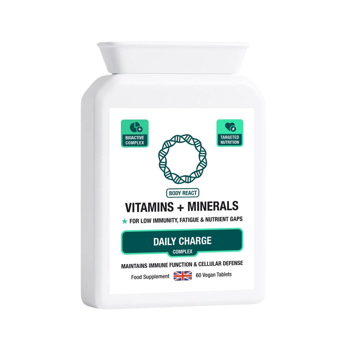 BodyReact Vitamins + Minerals Complex front view